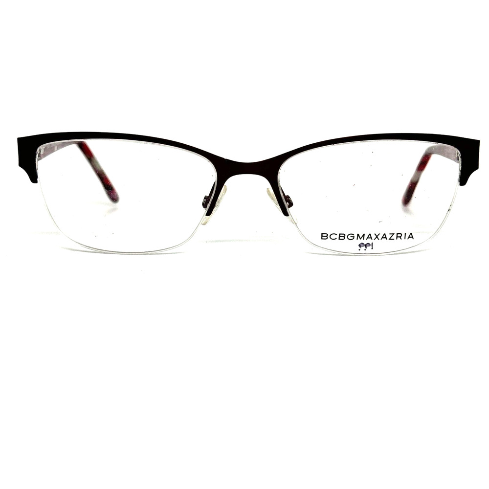 BCBG Maxazria Cat Eye Half Rim Frame Eyeglasses Kana Wine‎ 53 17 135 H13633